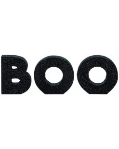Schwarze Glitzer Holz Deko Boo