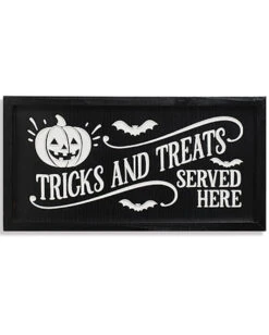 "Tricks And Treats Served Here" Halloween Wandbild 41cm