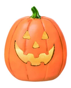 Grinsender Halloween Kürbis Mit LED 16cm -Karneval Universe grinsender led kuerbis aus kunststein light up resin jack o lantern decor halloween kuerbis deko 53047 3