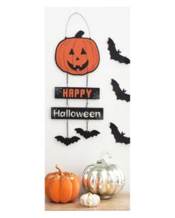 Happy Halloween Hängeschild Mit Kürbis 30cm -Karneval Universe happy halloween kuerbis haengeschild happy halloween pumpkin sign kinderfreundliche halloween deko 53142 03