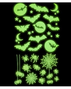 Leuchtende "Fledermäuse & Spinnen" Halloween Sticker