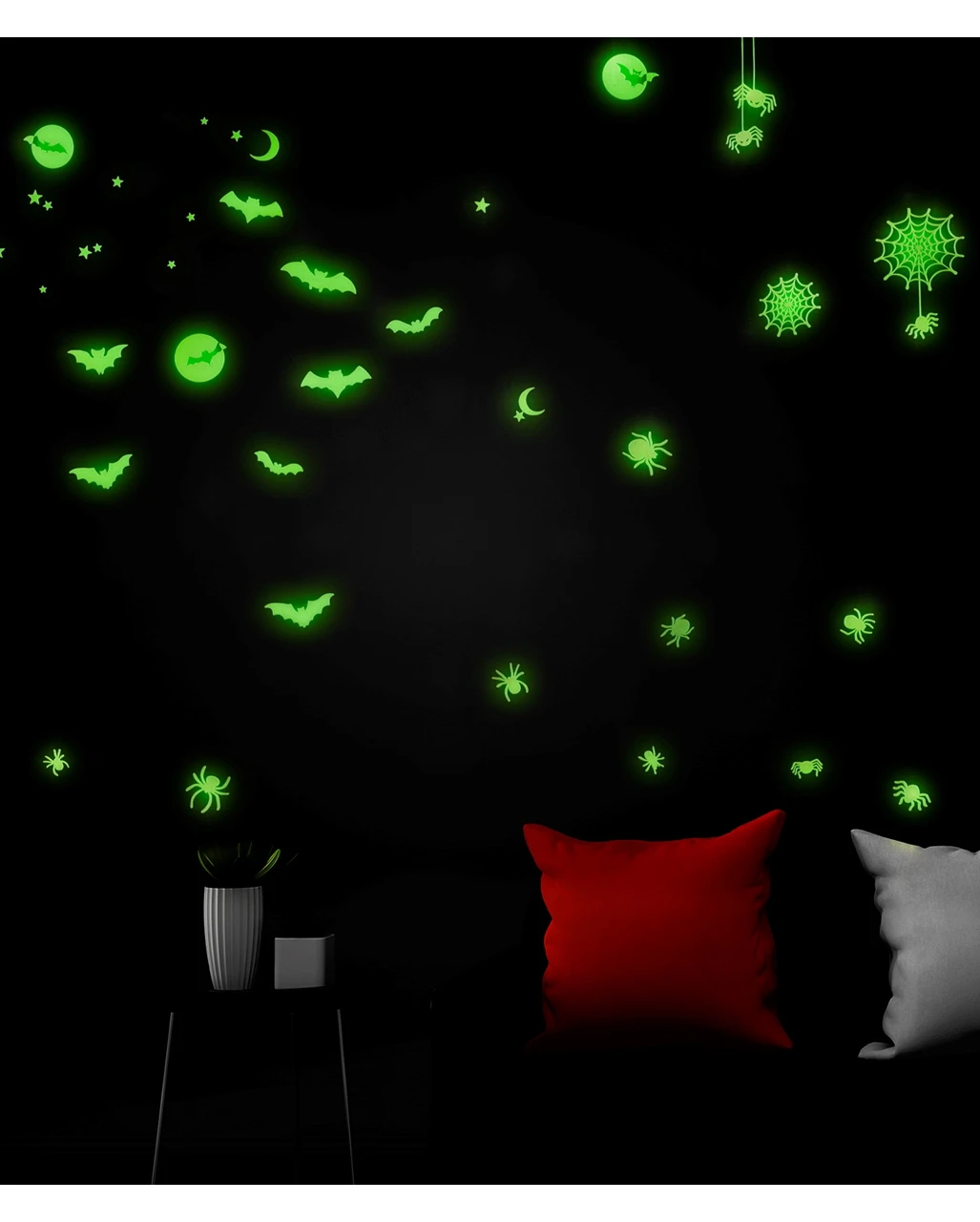 Leuchtende "Fledermäuse & Spinnen" Halloween Sticker 3 Leuchtende "Fledermäuse & Spinnen" Halloween Sticker – Bild 3