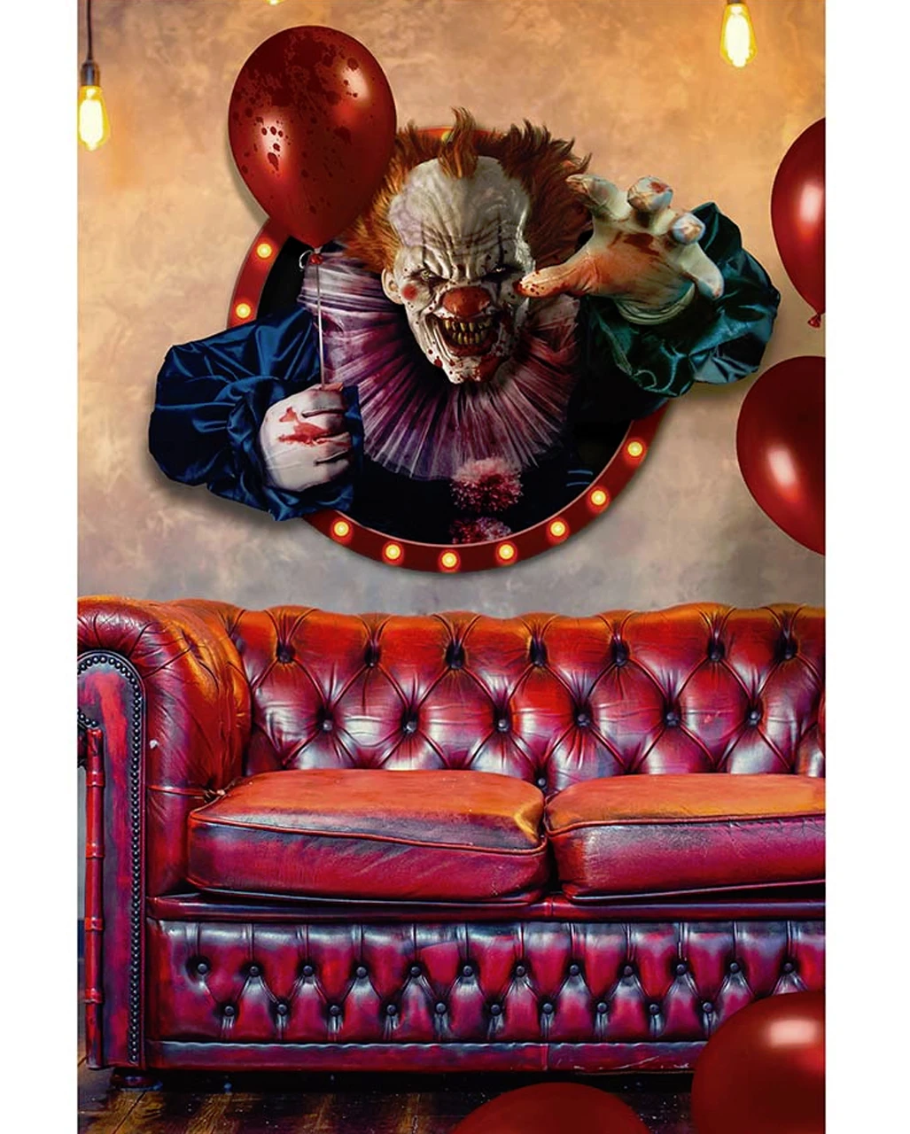 3D Deko Folie Horror Clown Selbstklebend 2 3D Deko Folie Horror Clown Selbstklebend – Bild 2